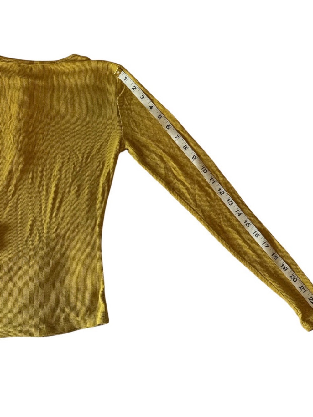 Pink Lily Yellow Ribbed Henley Top - Picture 3 of 5
